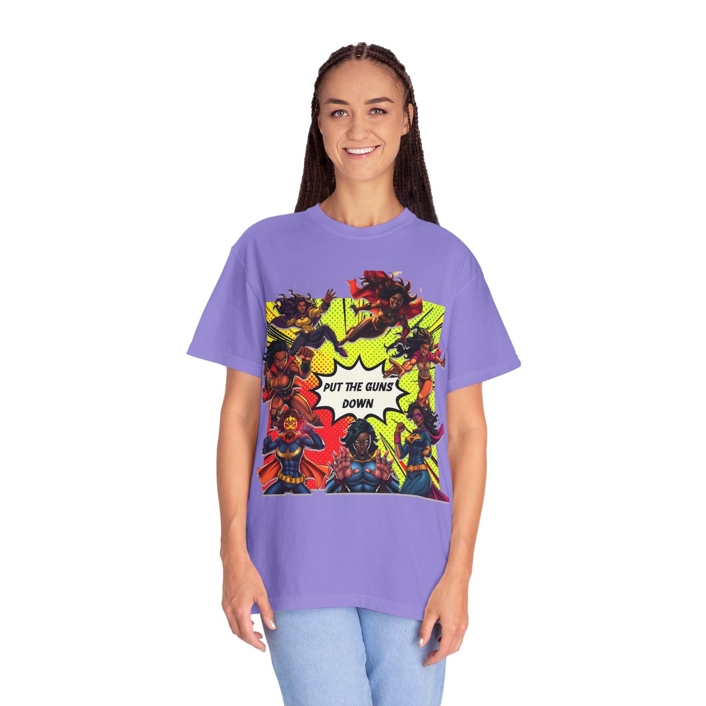 Put The Guns Down — Superhero Woman Fighting Gun Violence T-Shirt