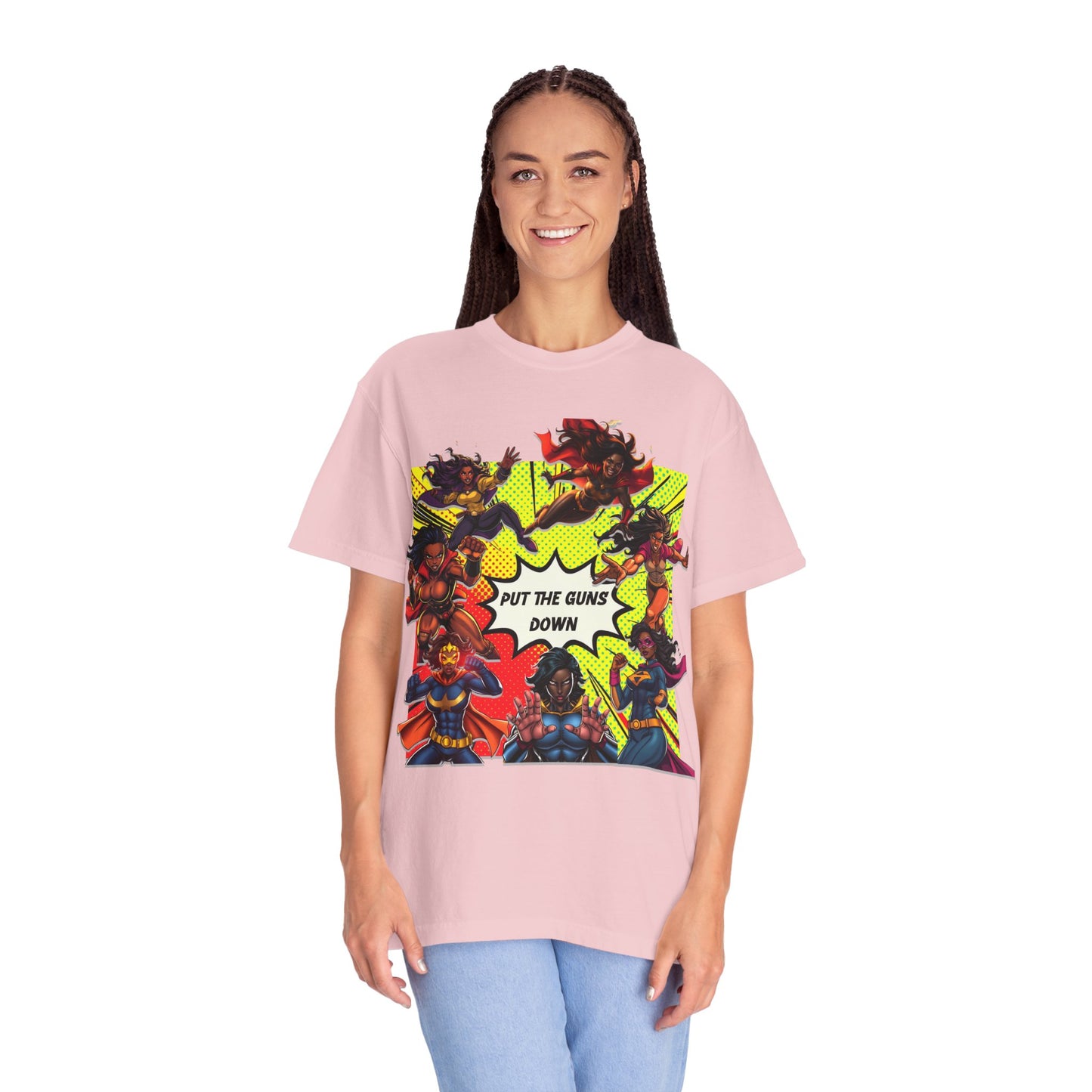 Put The Guns Down — Superhero Woman Fighting Gun Violence T-Shirt