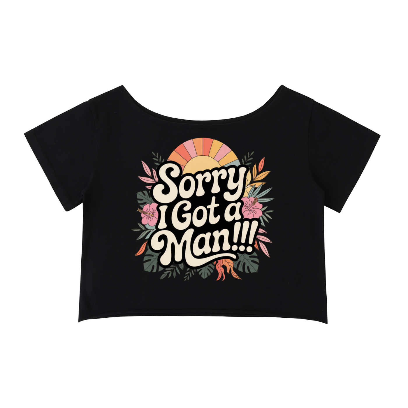 Off-Shoulder Rolled Hem Cotton T-Shirt