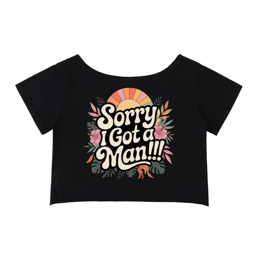 Off-Shoulder Rolled Hem Cotton T-Shirt