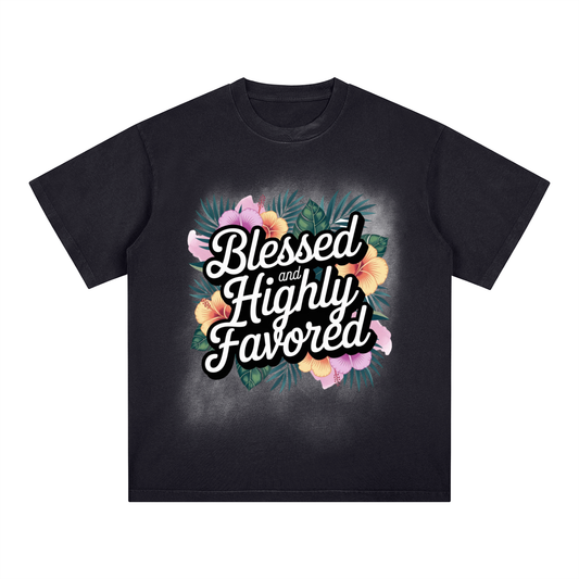 Square Patch Monkey Washed T-Shirt