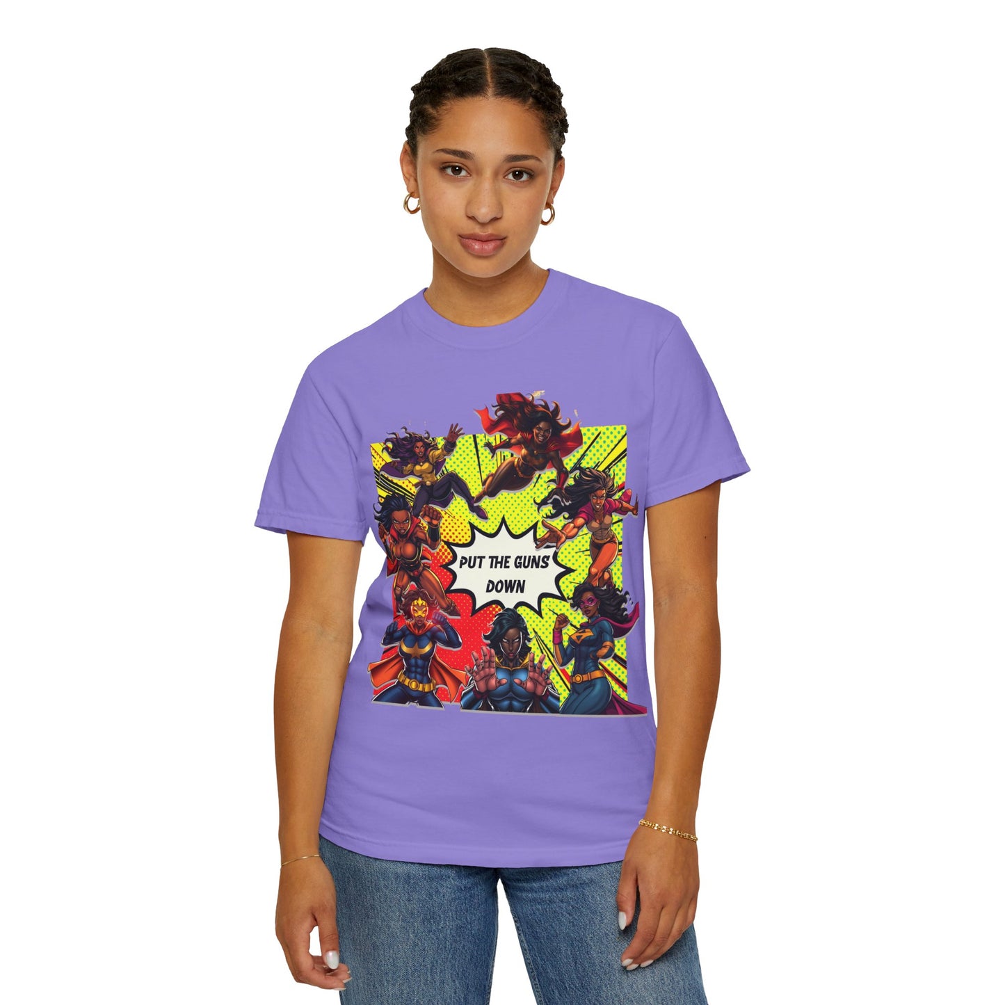 Put The Guns Down — Superhero Woman Fighting Gun Violence T-Shirt