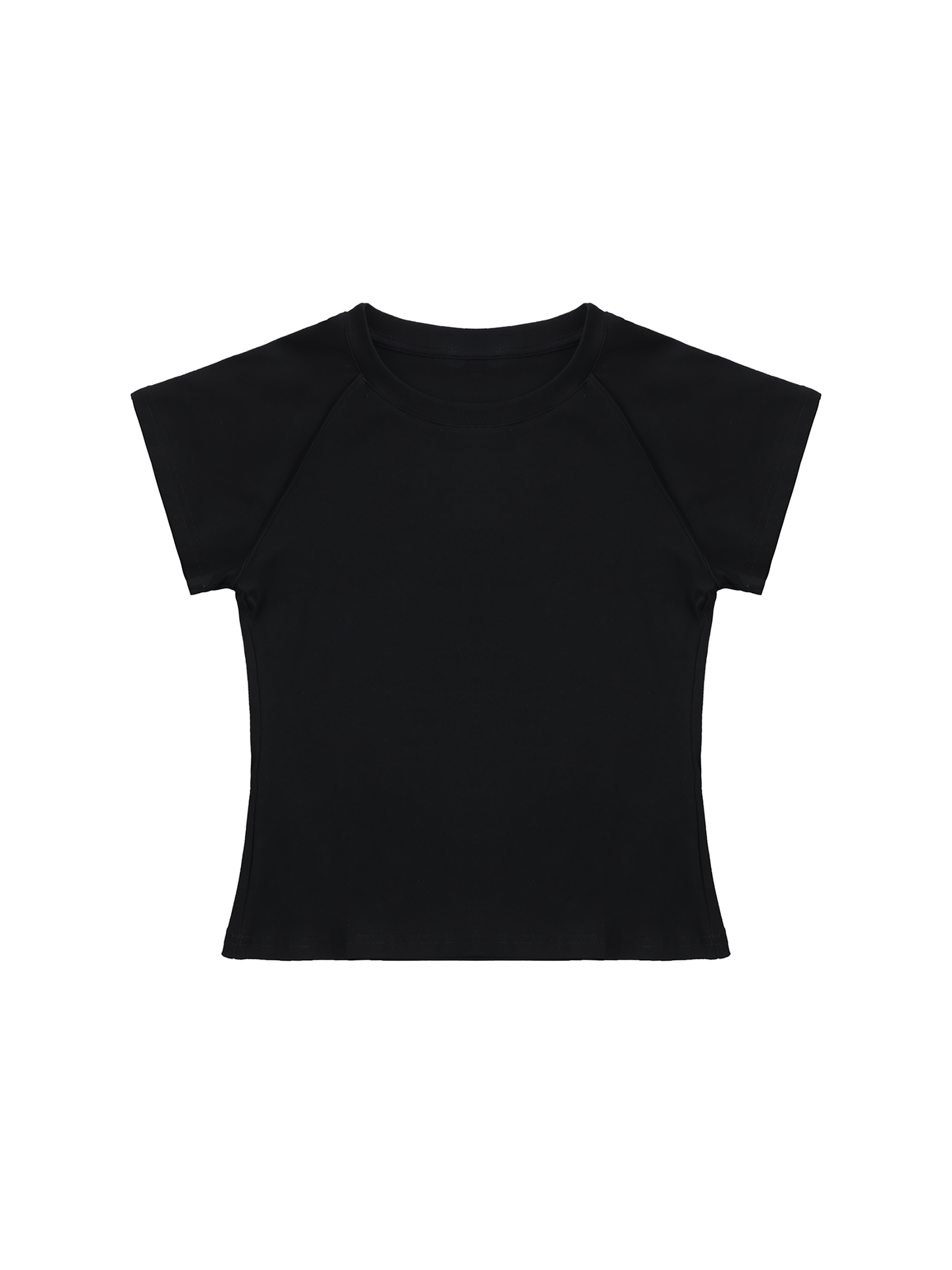 Solid Color Raglan Sleeve Crop Top